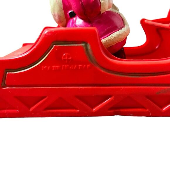 Vintage Early Celluloid 1940s 1950s Santa Claus and Red Sleigh - Picture 3 of 6